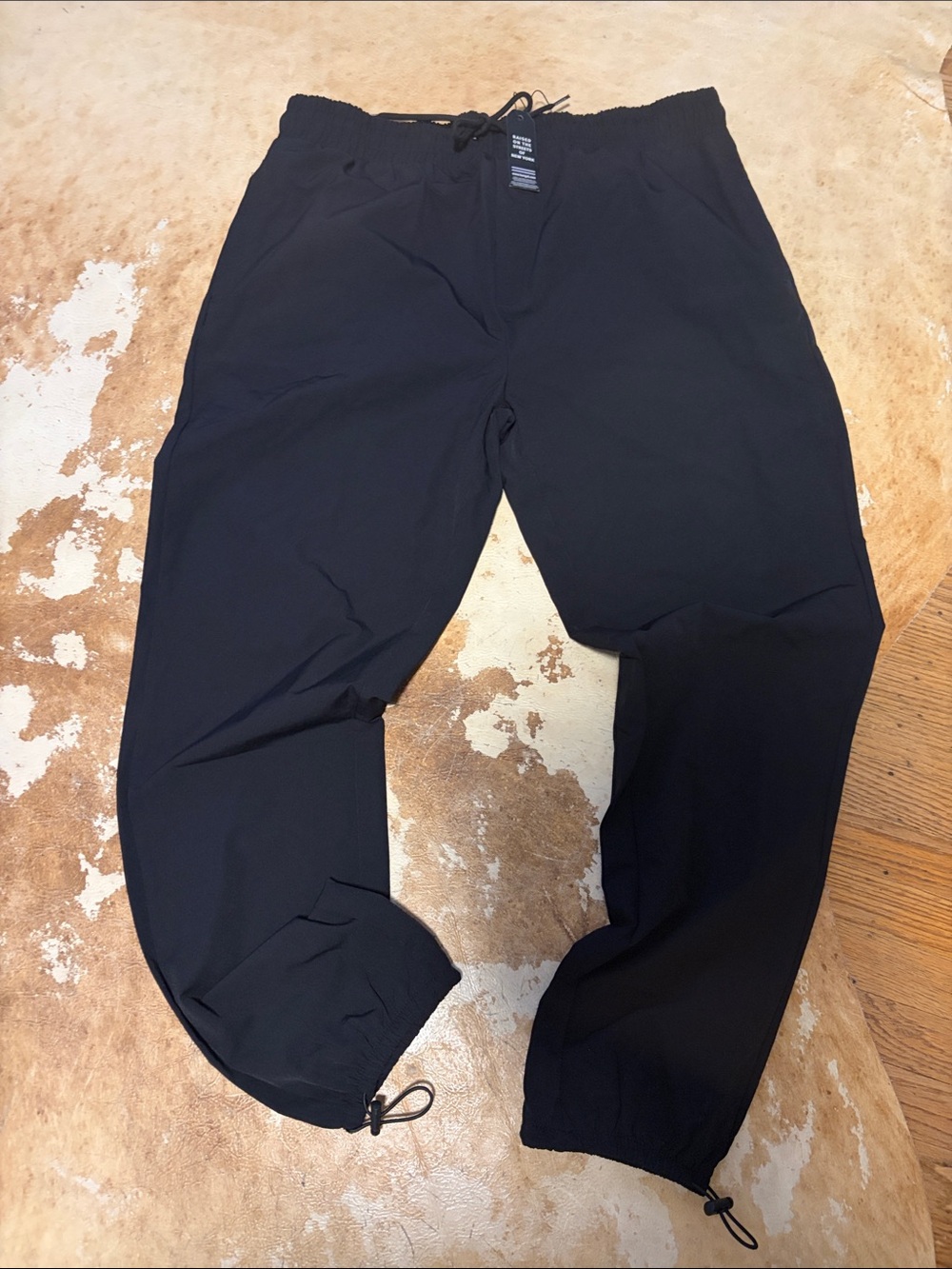 NWT Kangol Men's Black Drawstring technical fabric Jogger Pants